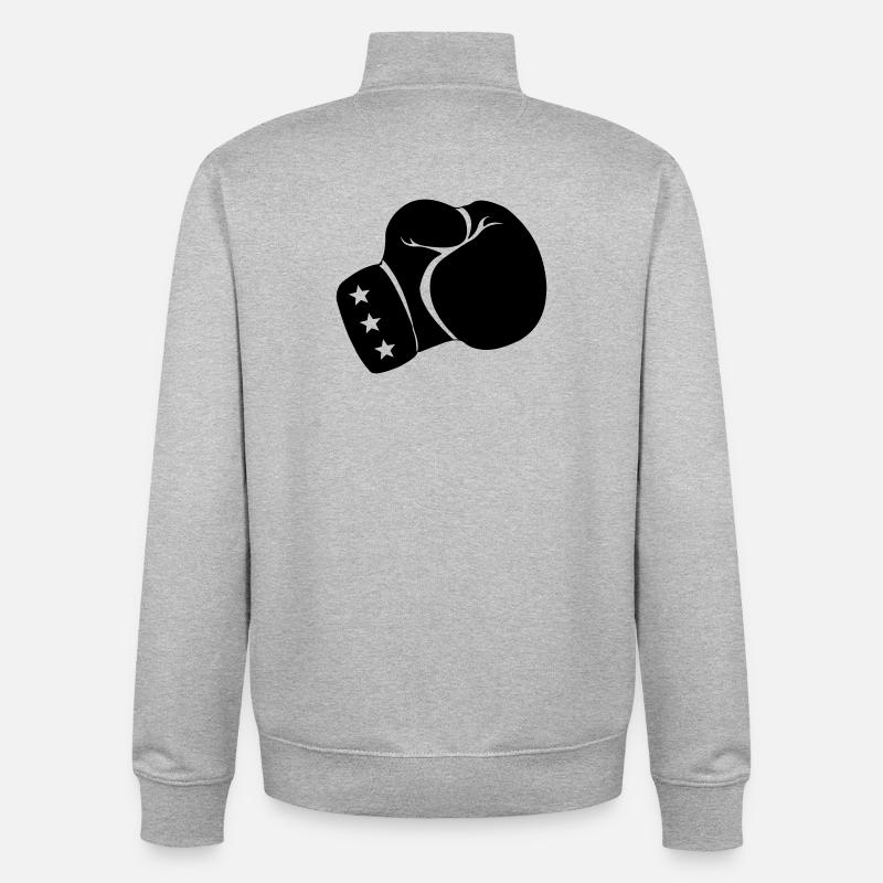 Boxe gant de boxe - Sweat zippé unisexe en coton bio Stanley/Stella - gris chiné