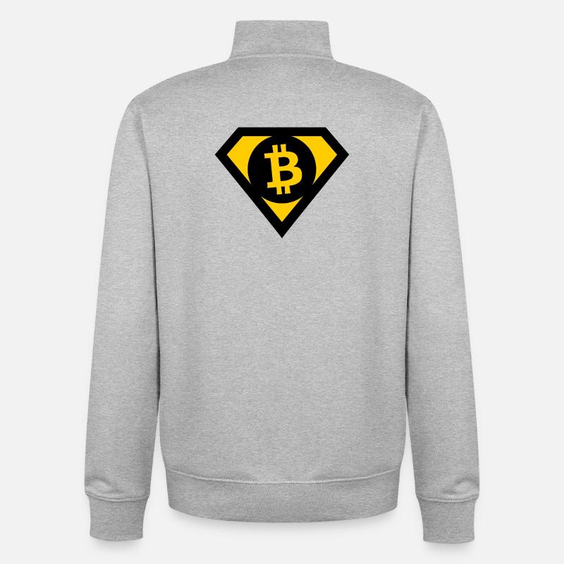 Les héros Bitcoin - Sweat zippé unisexe en coton bio Stanley/Stella - gris chiné