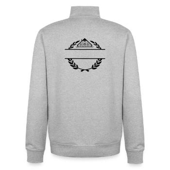 Proud of the Farmer Farm Logo - Unisex Organic Zip Sweatshirt by Stanley/Stella - heather grey - Back - AI Model Male 185 light (185cm)