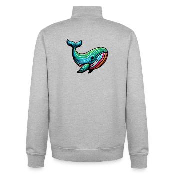 Wal - Unisex Organic Zip Sweatshirt von Stanley/Stella - Grau meliert - Hinten - AI Model Male 185 light (185cm)