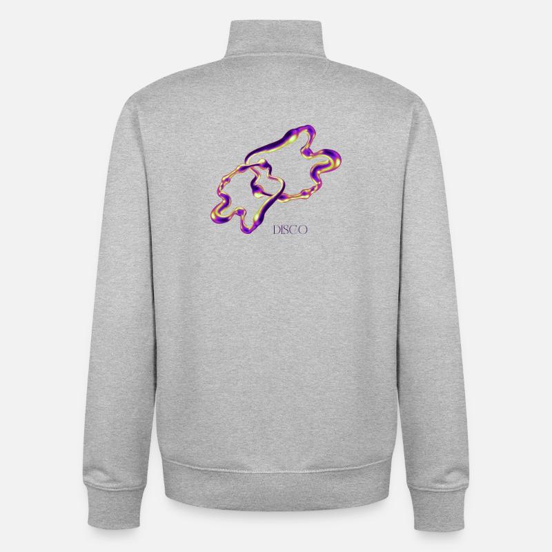 Disco Blob – Neon Abstract Liquid Art - Unisex Organic Zip Sweatshirt von Stanley/Stella - Grau meliert