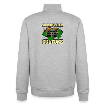 Culture Soundsystem - Sweat zippé unisexe en coton bio Stanley/Stella - gris chiné - Dos - AI Model Male 185 light (185cm)