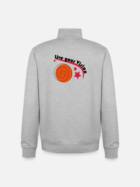 Live your Vision - Unisex Organic Zip Sweatshirt by Stanley/Stella - heather grey