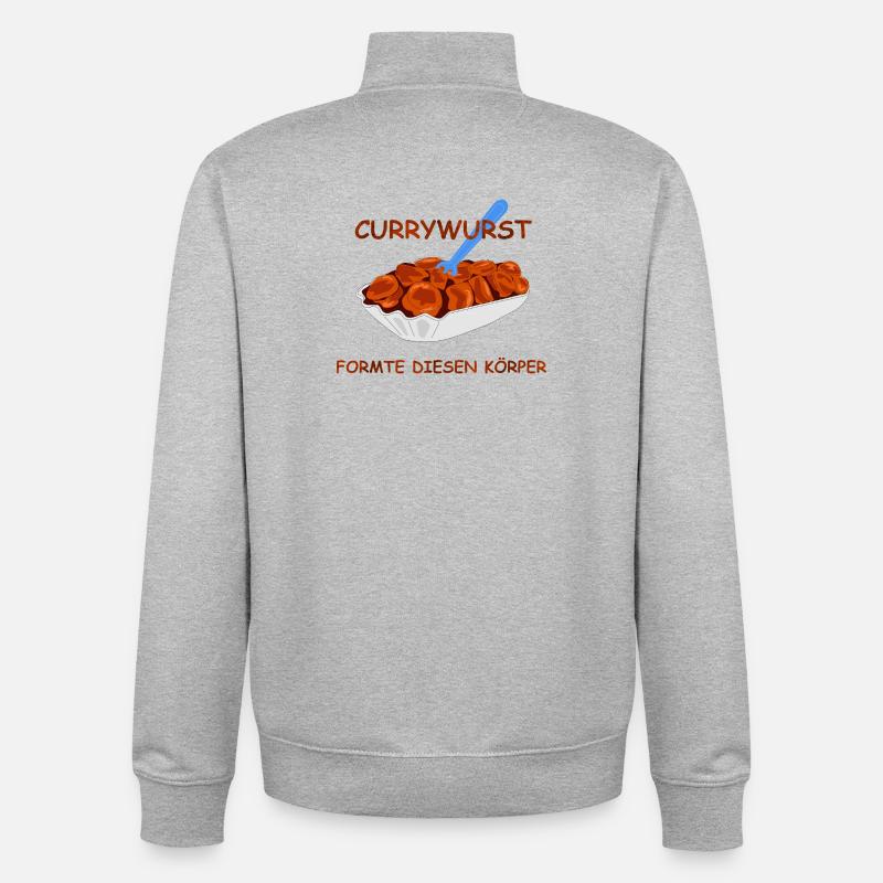 Currywurst - Sweat zippé unisexe en coton bio Stanley/Stella - gris chiné