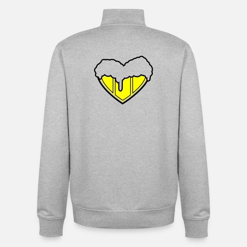 A heart for beer - Bierherz - Unisex Organic Zip Sweatshirt by Stanley/Stella - heather grey