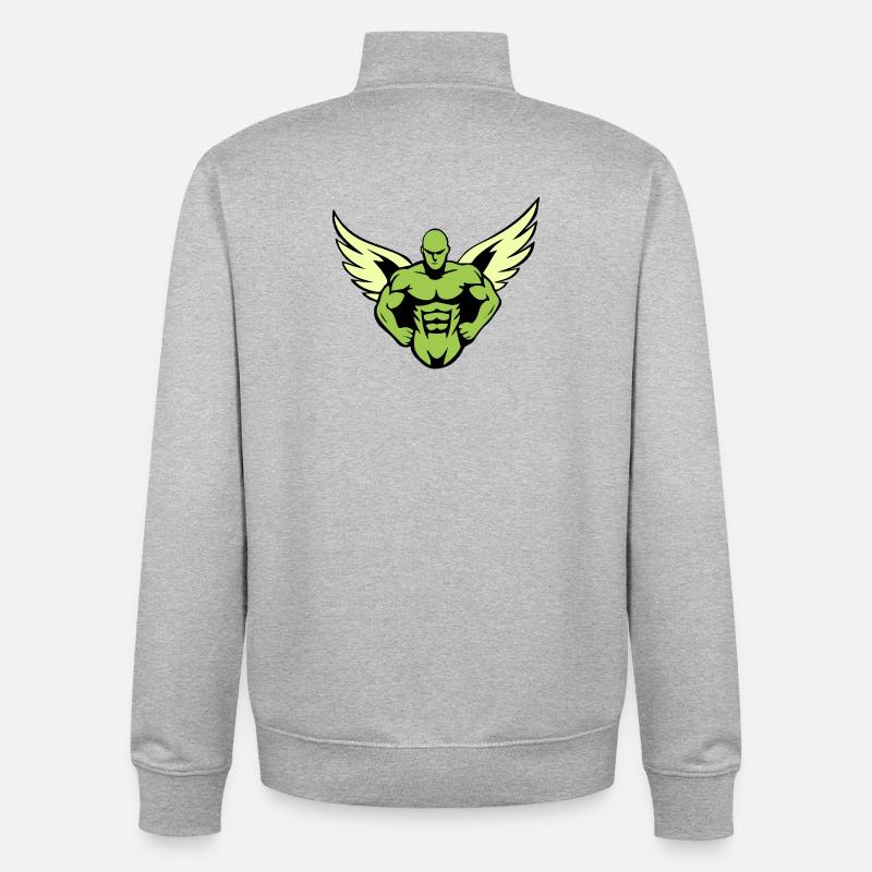 Winged Gladiator Power - Unisex Organic Zip Sweatshirt by Stanley/Stella - heather grey