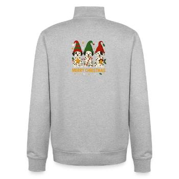 Süßes Dalmatiner Weihnachtsdesign - Unisex Organic Zip Sweatshirt von Stanley/Stella - Grau meliert - Hinten - AI Model Male 185 light (185cm)