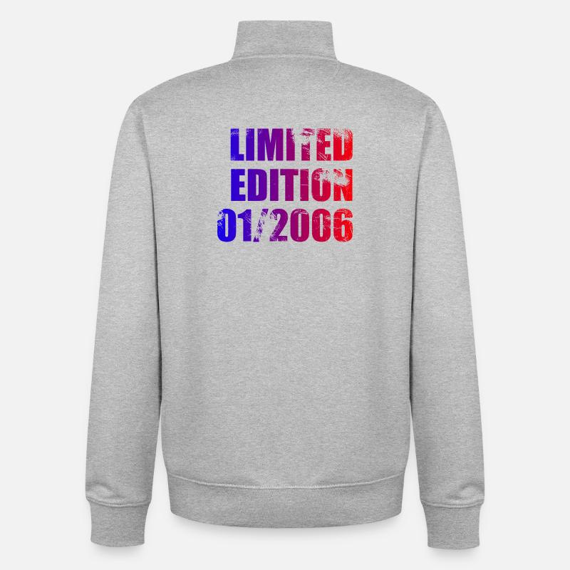 20e anniversaire Édition Limitée 01/2006 - Sweat zippé unisexe en coton bio Stanley/Stella - gris chiné