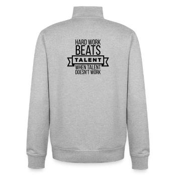 Harte Arbeit schlägt Talent – Motivation Schwarz - Unisex Organic Zip Sweatshirt von Stanley/Stella - Grau meliert - Hinten - AI Model Male 185 light (185cm)
