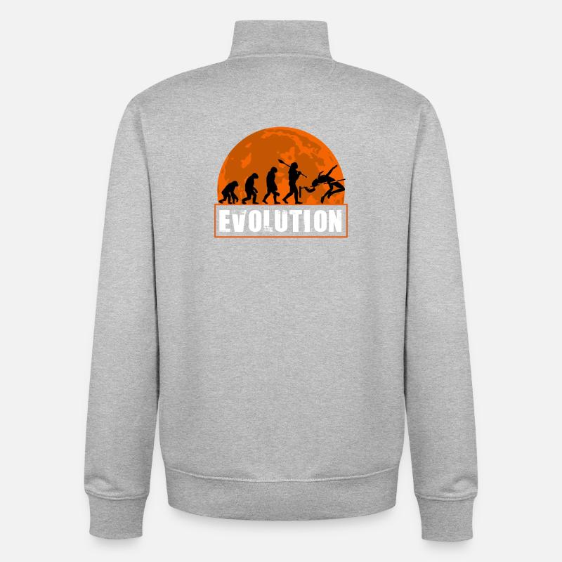 High Jumping Evolution Retro Athlete Silhouette - Unisex Organic Zip Sweatshirt von Stanley/Stella - Grau meliert