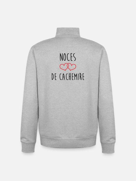 Kaschmirhochzeit 47 Jahre Ehe - Unisex Organic Zip Sweatshirt von Stanley/Stella - Grau meliert