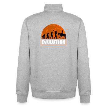 Evolution des Menschen Reitkunst - Unisex Organic Zip Sweatshirt von Stanley/Stella - Grau meliert - Hinten - AI Model Male 185 light (185cm)