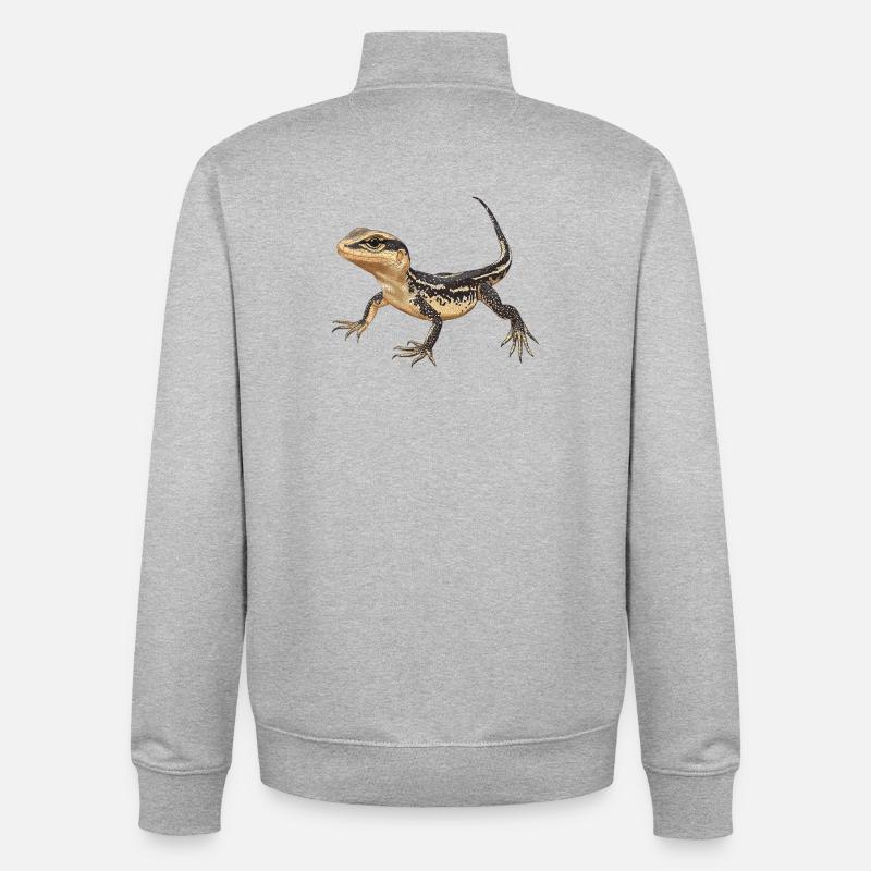 Eidechsen Eidechse - Unisex Organic Zip Sweatshirt von Stanley/Stella - Grau meliert