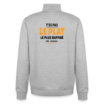 Du bist nicht das raffinierteste Gericht, Humor - Unisex Organic Zip Sweatshirt von Stanley/Stella - Grau meliert - Hinten - AI Model Male 185 light (185cm)