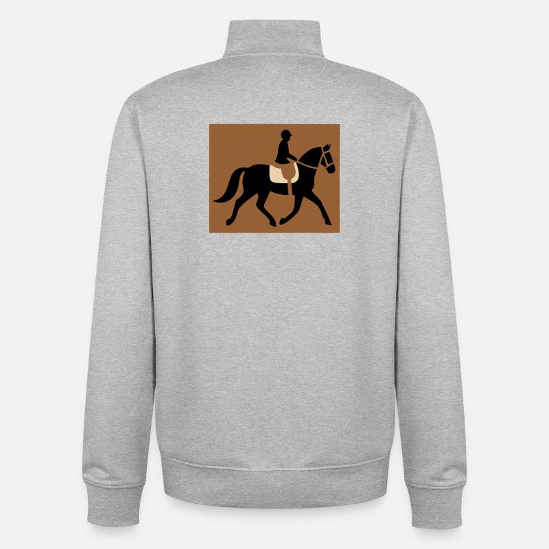 Cavalier équestre passe-temps - Sweat zippé unisexe en coton bio Stanley/Stella - gris chiné