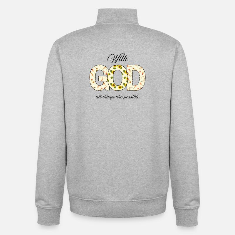 DIEU - Sweat zippé unisexe en coton bio Stanley/Stella - gris chiné