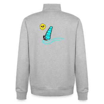 Surfer Sonne - Unisex Organic Zip Sweatshirt von Stanley/Stella - Grau meliert - Hinten - AI Model Male 185 light (185cm)
