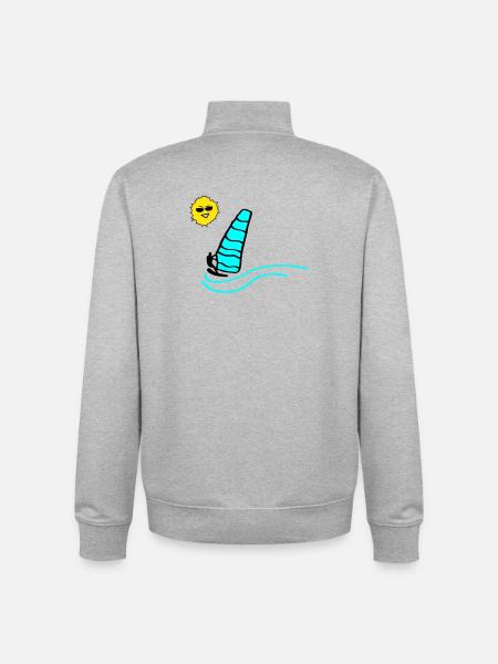 Surfer Sun - Unisex Organic Zip Sweatshirt by Stanley/Stella - heather grey