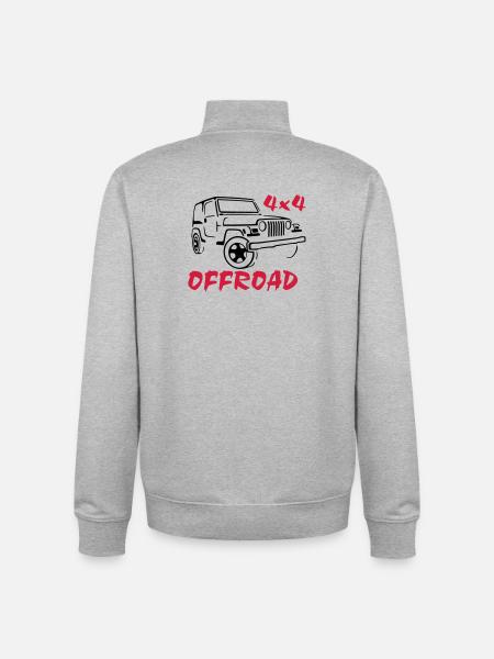 4x4 offroad jeep wrangler - Unisex Organic Zip Sweatshirt by Stanley/Stella - heather grey