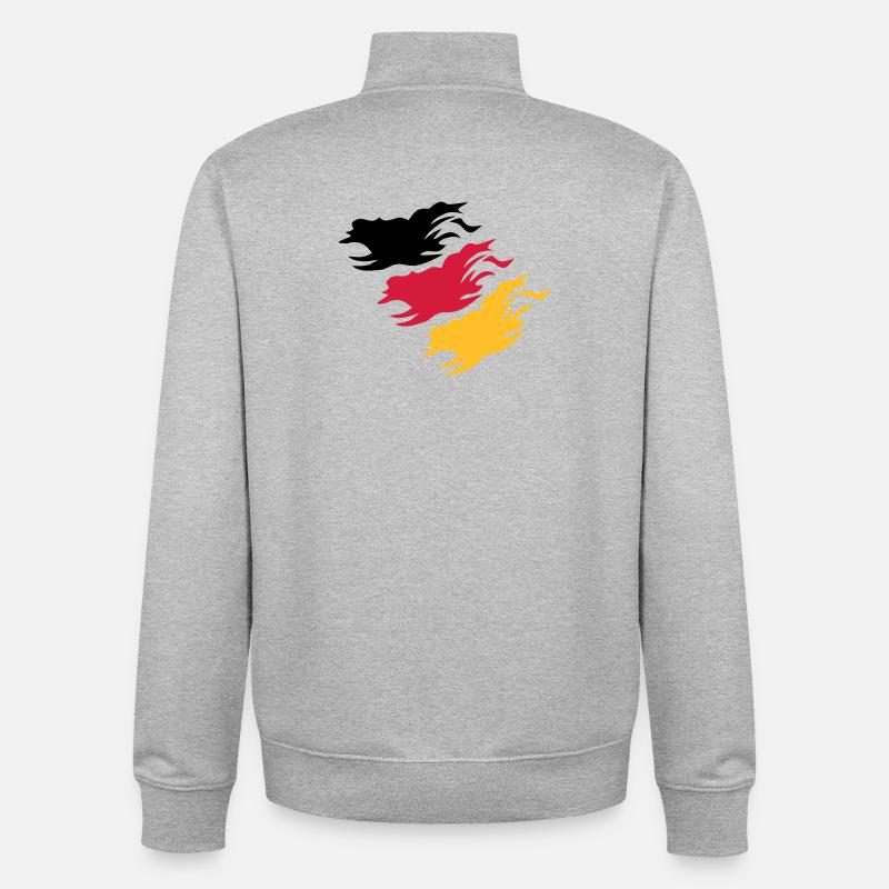 Conception Allemagne - Sweat zippé unisexe en coton bio Stanley/Stella - gris chiné