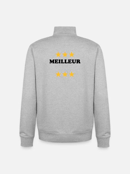 Meilleur (à personnaliser) - Sweat zippé unisexe en coton bio Stanley/Stella - gris chiné