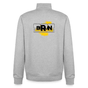 Berlin Ubahn Berlin Graffiti Symbol Icon Tram - Unisex Organic Zip Sweatshirt by Stanley/Stella - heather grey - Back - AI Model Male 185 light (185cm)