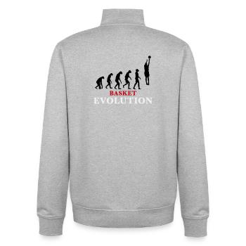 Basket Evolution Sports and humour 3c - Unisex Organic Zip Sweatshirt by Stanley/Stella - heather grey - Back - AI Model Male 185 light (185cm)