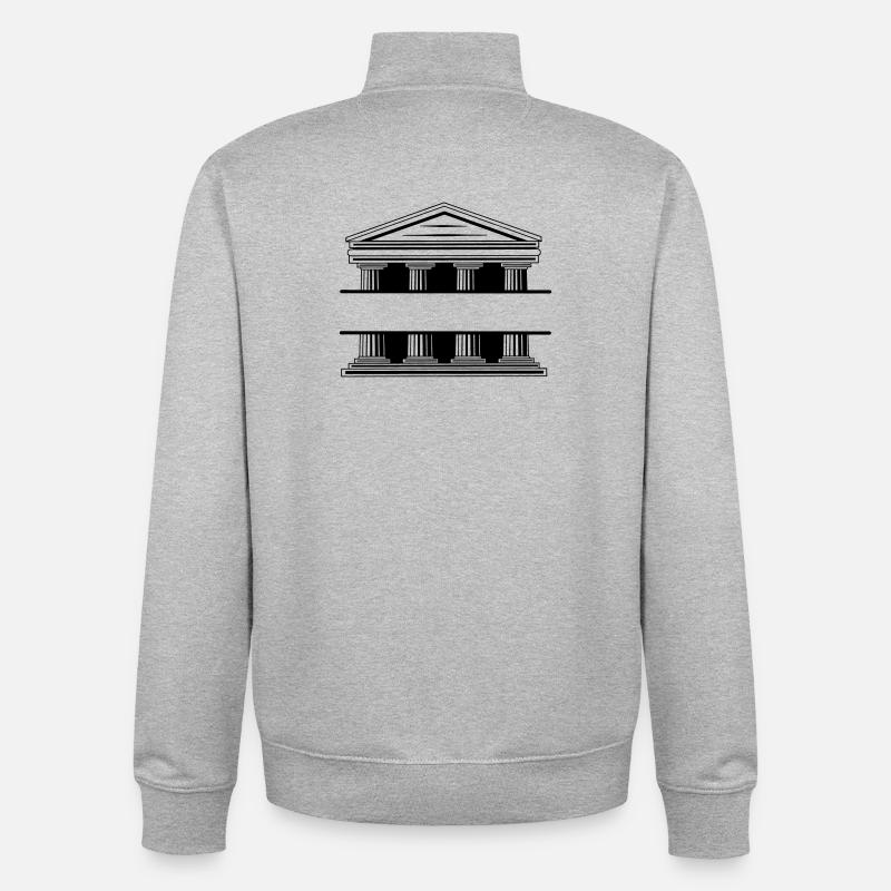 Monogramme du palais de justice - Sweat zippé unisexe en coton bio Stanley/Stella - gris chiné