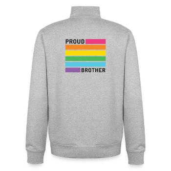 Pride Month LGBT - Stolzer Bruder - Unisex Organic Zip Sweatshirt von Stanley/Stella - Grau meliert - Hinten - AI Model Male 185 light (185cm)