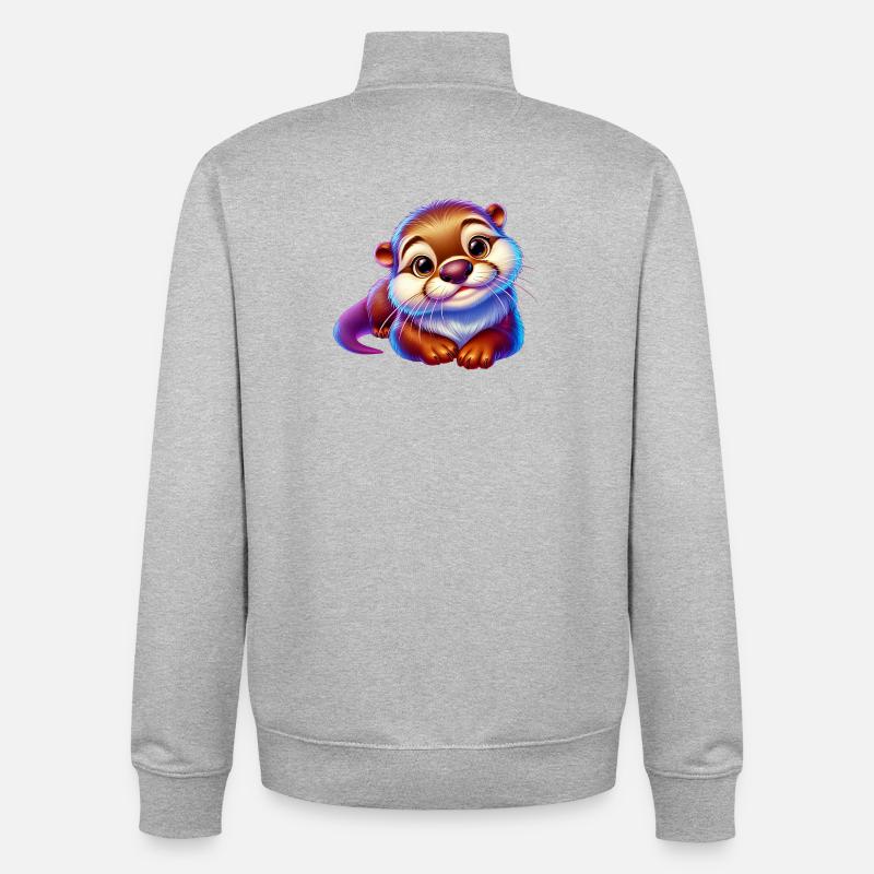 Otter - Unisex Organic Zip Sweatshirt von Stanley/Stella - Grau meliert