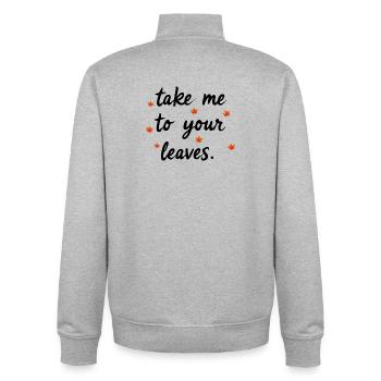 Bring mich zu deinen Blättern. Frohe Herbsternte f - Unisex Organic Zip Sweatshirt von Stanley/Stella - Grau meliert - Hinten - AI Model Male 185 light (185cm)