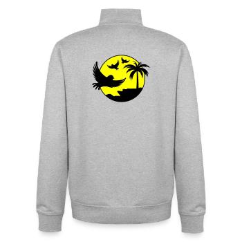 Paradise Insel Birds - Unisex Organic Zip Sweatshirt von Stanley/Stella - Grau meliert - Hinten - AI Model Male 185 light (185cm)
