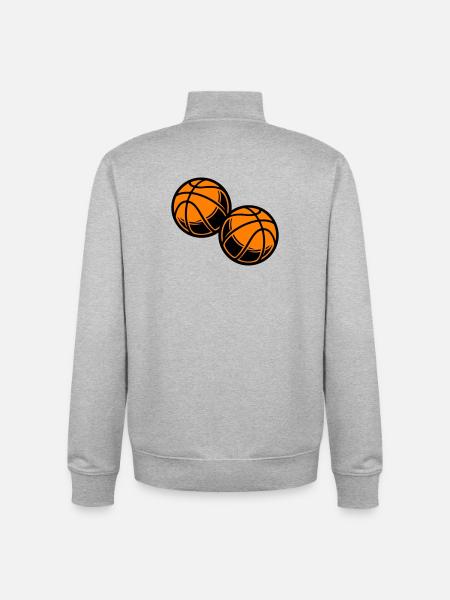 Basketball Symbol Team - Unisex Organic Zip Sweatshirt von Stanley/Stella - Grau meliert