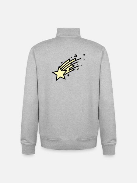 Shooting Star Comet Comic - Unisex Organic Zip Sweatshirt by Stanley/Stella - heather grey