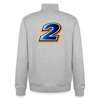 Nummer 2 Fußball Shirt Turnier 2026 Design  - Unisex Organic Zip Sweatshirt von Stanley/Stella - Grau meliert - Hinten - AI Model Male 185 light (185cm)
