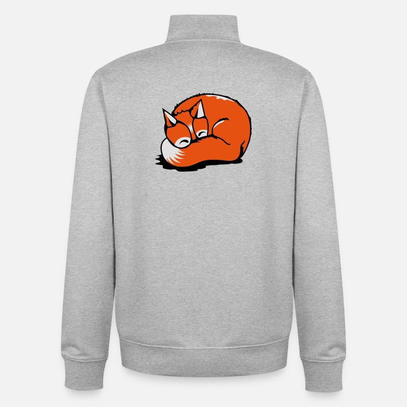 A sleeping fox - Unisex Organic Zip Sweatshirt by Stanley/Stella - heather grey