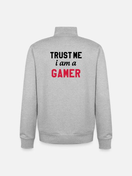 Gamer / Gaming - Unisex Organic Zip Sweatshirt by Stanley/Stella - heather grey