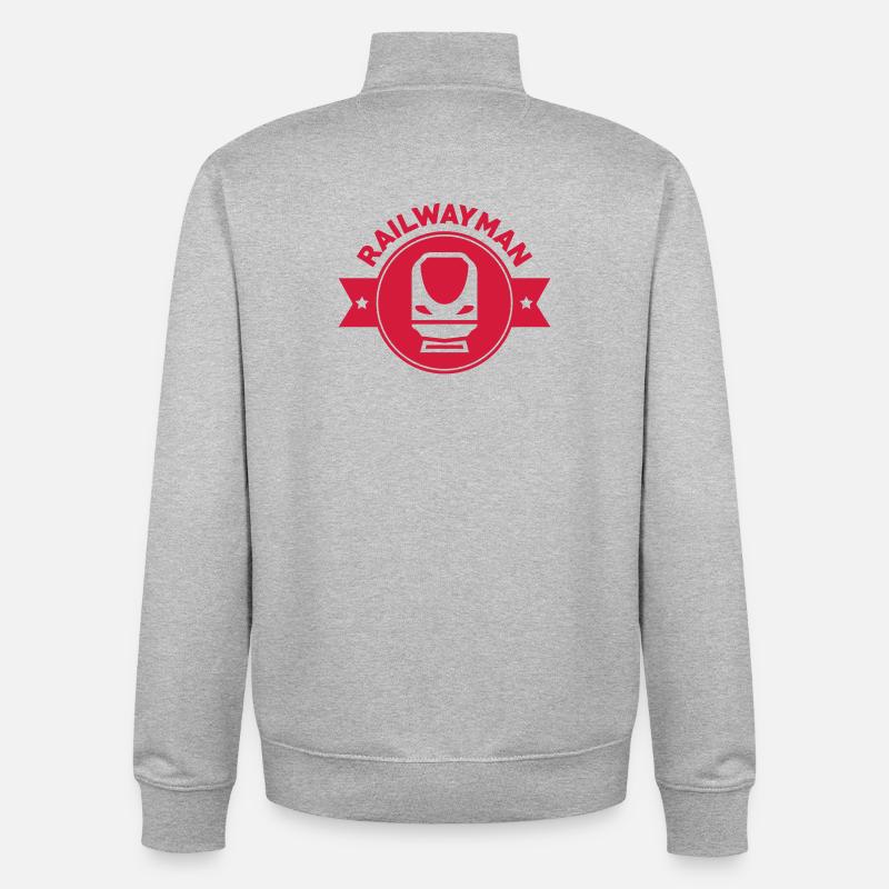 Eisenbahner / Eisenbahnen / Eisenbahn / Bahn - Unisex Organic Zip Sweatshirt von Stanley/Stella - Grau meliert