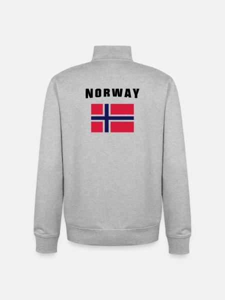 Norway Flag - Unisex Organic Zip Sweatshirt by Stanley/Stella - heather grey