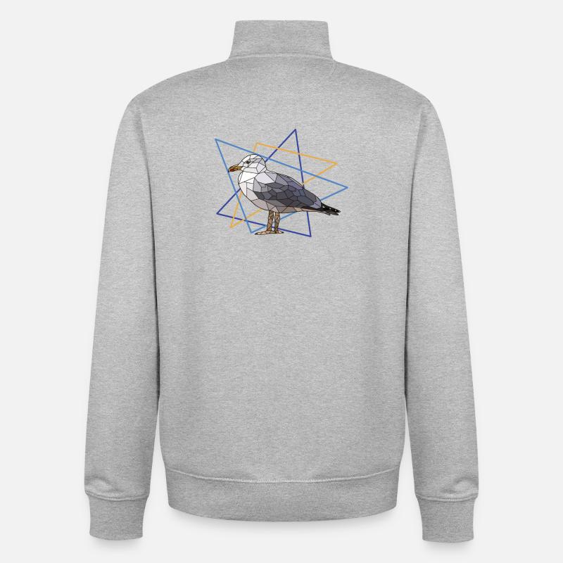 Mouette - Sweat zippé unisexe en coton bio Stanley/Stella - gris chiné