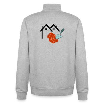 Logo de Mason - Sweat zippé unisexe en coton bio Stanley/Stella - gris chiné - Dos - AI Model Male 185 light (185cm)