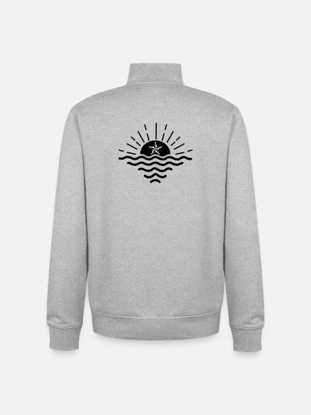 sunset star - Unisex Organic Zip Sweatshirt by Stanley/Stella - heather grey