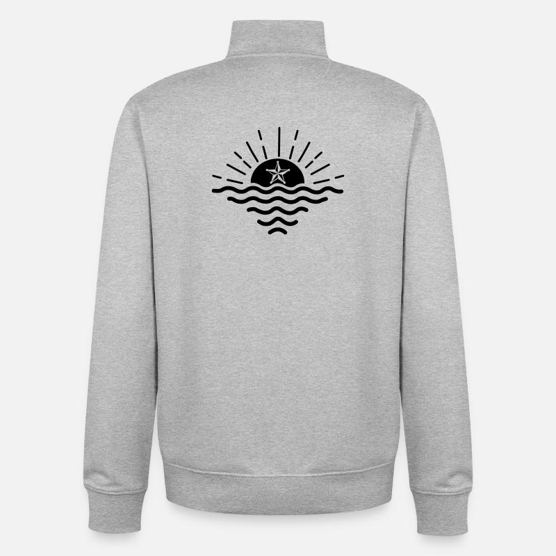 Étoile du coucher du soleil - Sweat zippé unisexe en coton bio Stanley/Stella - gris chiné