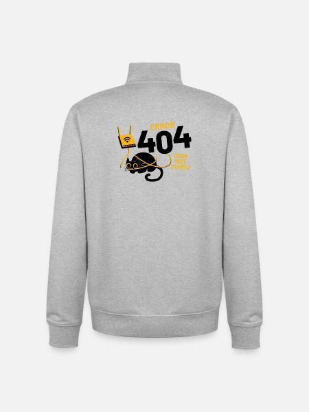 Error 404 Page Not Found - Unisex Organic Zip Sweatshirt by Stanley/Stella - heather grey