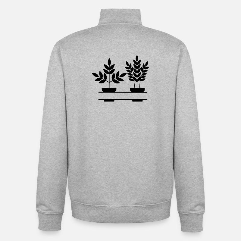 Bannière Plantes - Sweat zippé unisexe en coton bio Stanley/Stella - gris chiné
