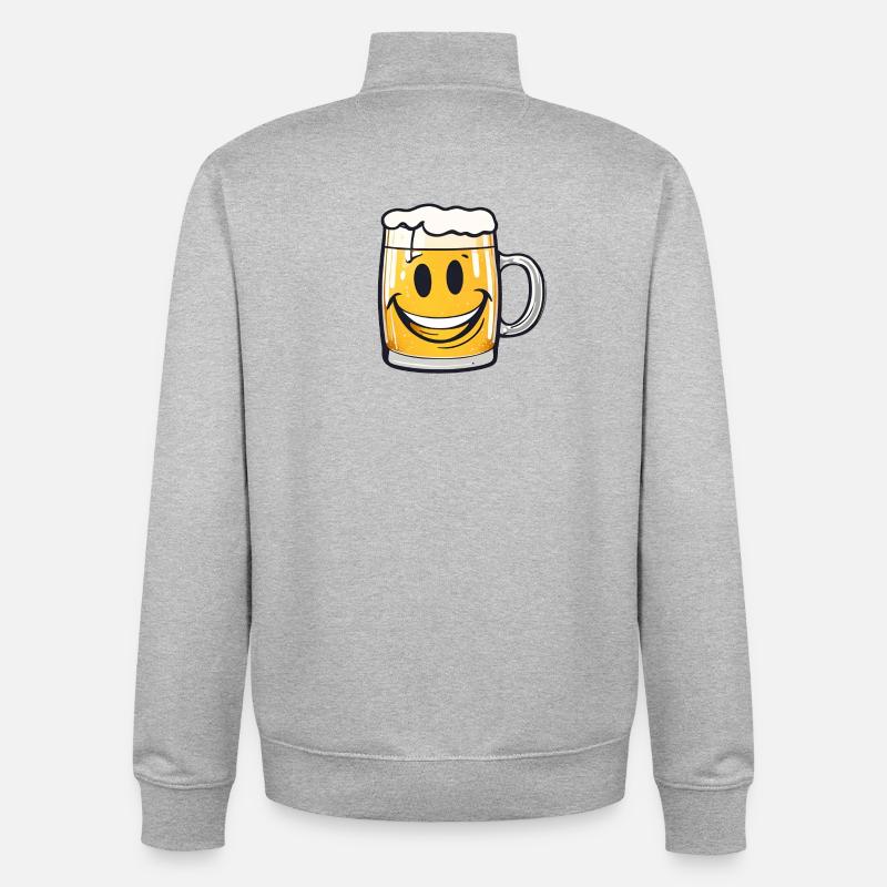 Fröhliches Bier! - Unisex Organic Zip Sweatshirt von Stanley/Stella - Grau meliert