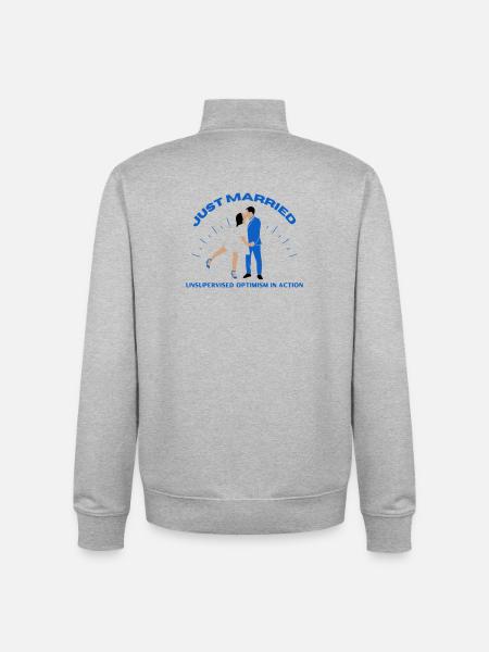 just married | Hochzeit - Unisex Organic Zip Sweatshirt von Stanley/Stella - Grau meliert