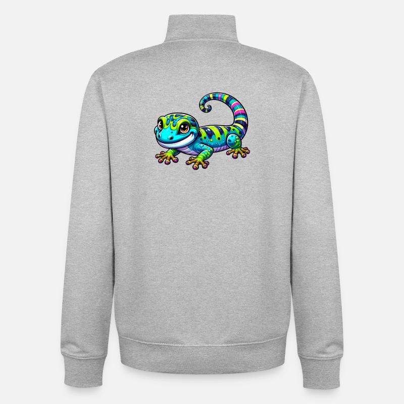 Gecko - Unisex Organic Zip Sweatshirt von Stanley/Stella - Grau meliert