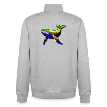 Wal - Unisex Organic Zip Sweatshirt von Stanley/Stella - Grau meliert - Hinten - AI Model Male 185 light (185cm)