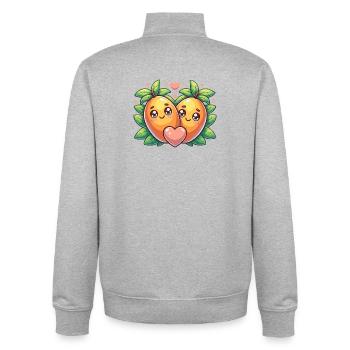Süßes Mango Design - Paar Geschenk - Unisex Organic Zip Sweatshirt von Stanley/Stella - Grau meliert - Hinten - AI Model Male 185 light (185cm)